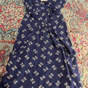Pins & Needles Navy Blue Maxi Dress with White Floral Design